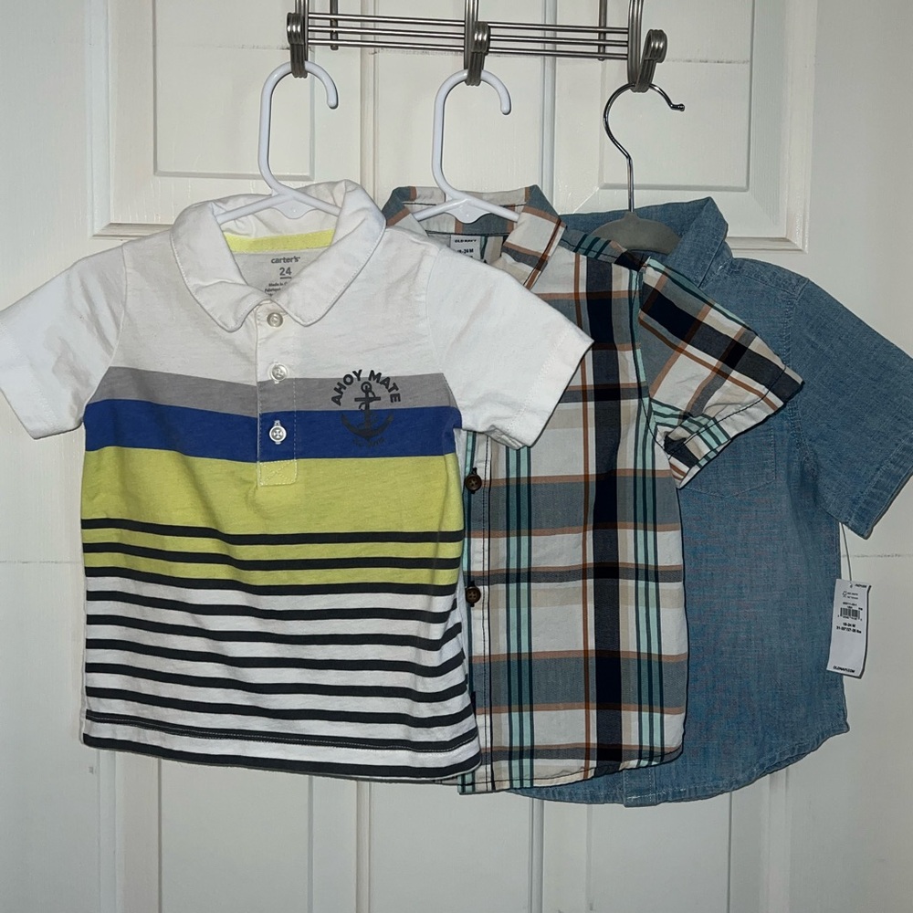 Boys Button Down Shirts Lot 18-24 months